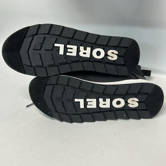 Sorel Black and White Winter Rain Boots Insulated Lace-Up nwot size 8 - Picture 2 of 6